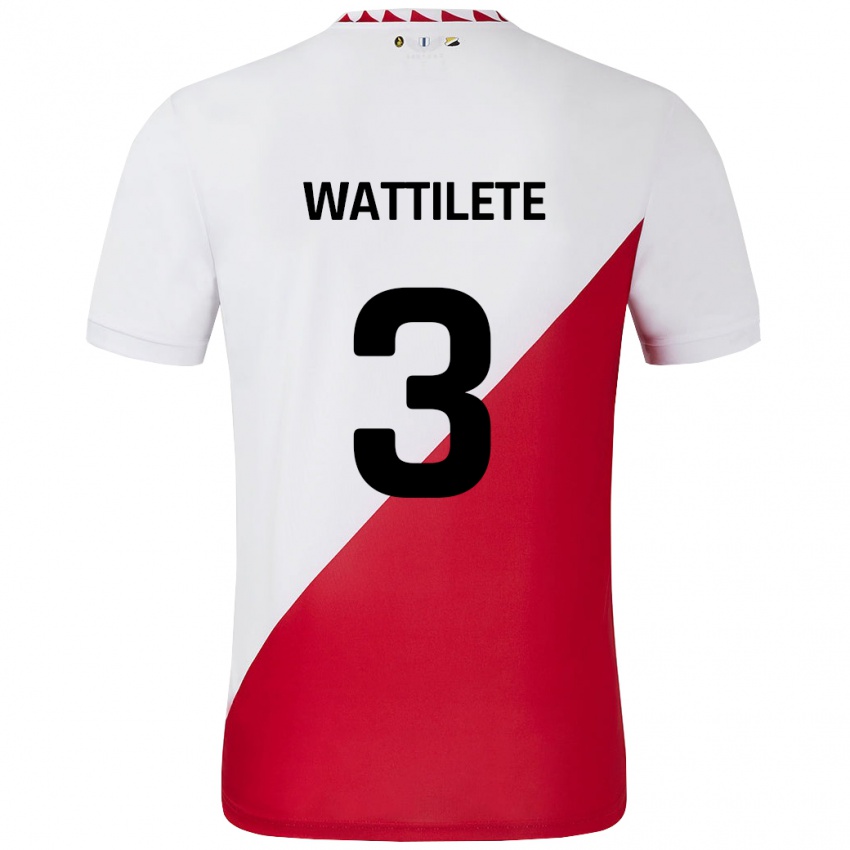 Kinder Julia Wattilete #3 Weiß Rot Heimtrikot Trikot 2024/25 T-Shirt