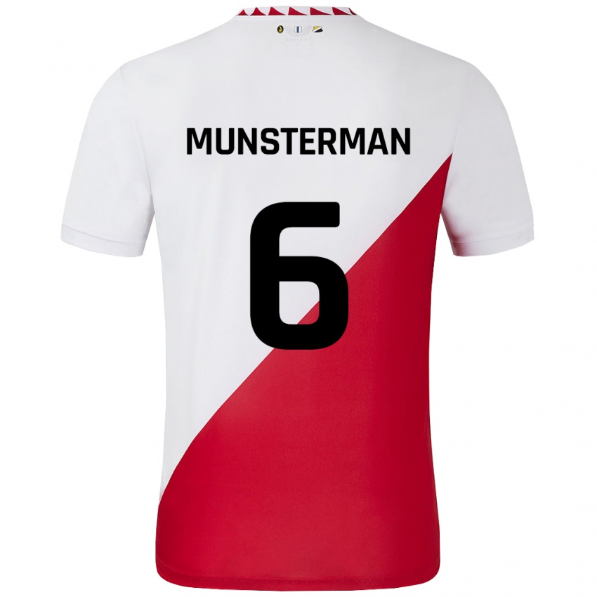 Kinder Marthe Munsterman #6 Weiß Rot Heimtrikot Trikot 2024/25 T-Shirt