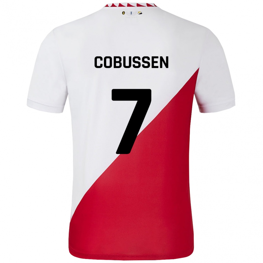 Kinder Sophie Cobussen #7 Weiß Rot Heimtrikot Trikot 2024/25 T-Shirt