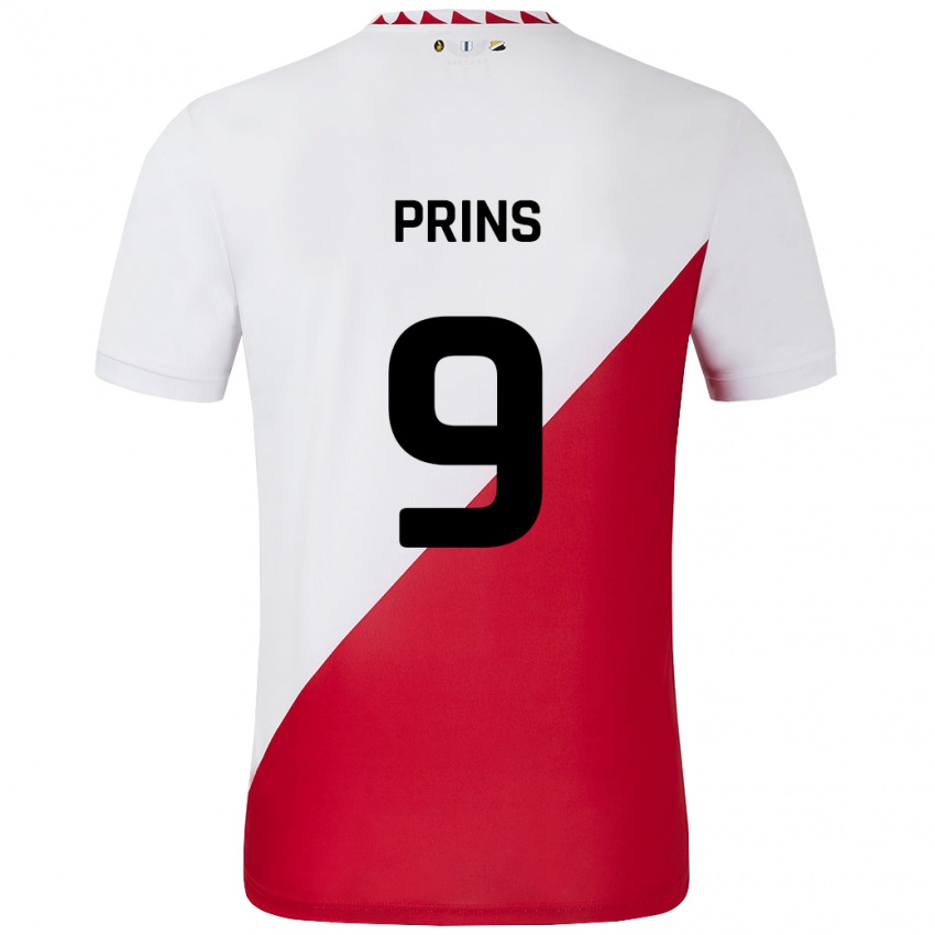 Kinder Femke Prins #9 Weiß Rot Heimtrikot Trikot 2024/25 T-Shirt