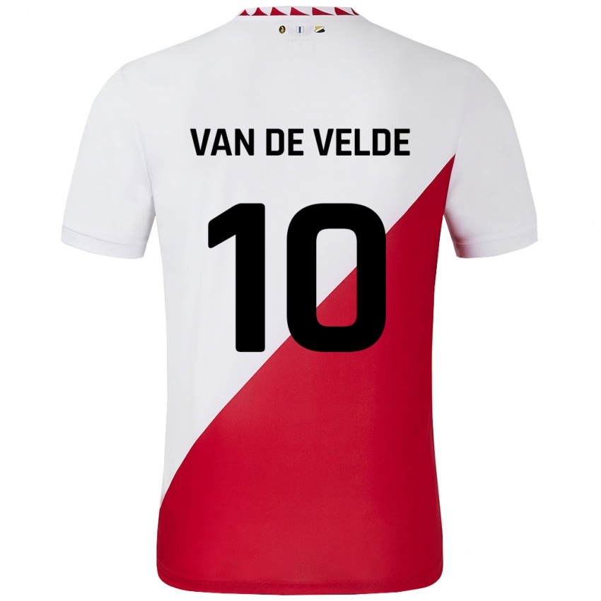 Kinder Senne Van De Velde #10 Weiß Rot Heimtrikot Trikot 2024/25 T-Shirt