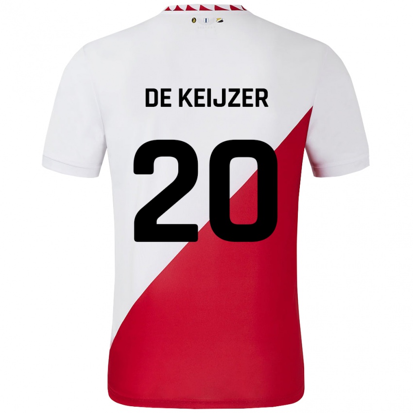 Kinder Lotje De Keijzer #20 Weiß Rot Heimtrikot Trikot 2024/25 T-Shirt