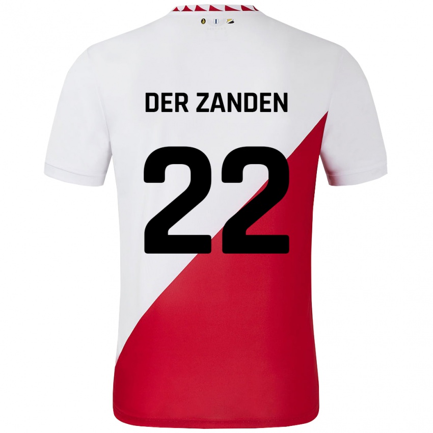 Kinder Iise Van Der Zanden #22 Weiß Rot Heimtrikot Trikot 2024/25 T-Shirt