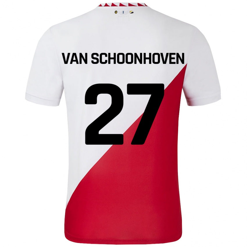 Kinder Nurija Van Schoonhoven #27 Weiß Rot Heimtrikot Trikot 2024/25 T-Shirt