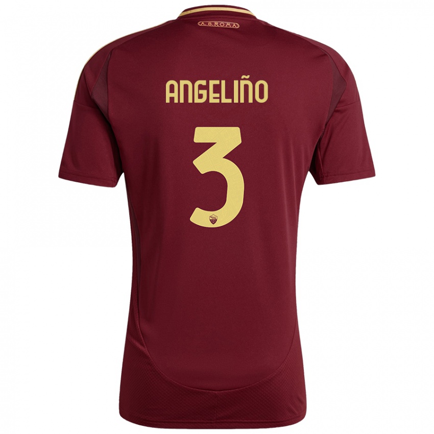 Kinder Angelino #3 Rot Braun Gold Heimtrikot Trikot 2024/25 T-Shirt