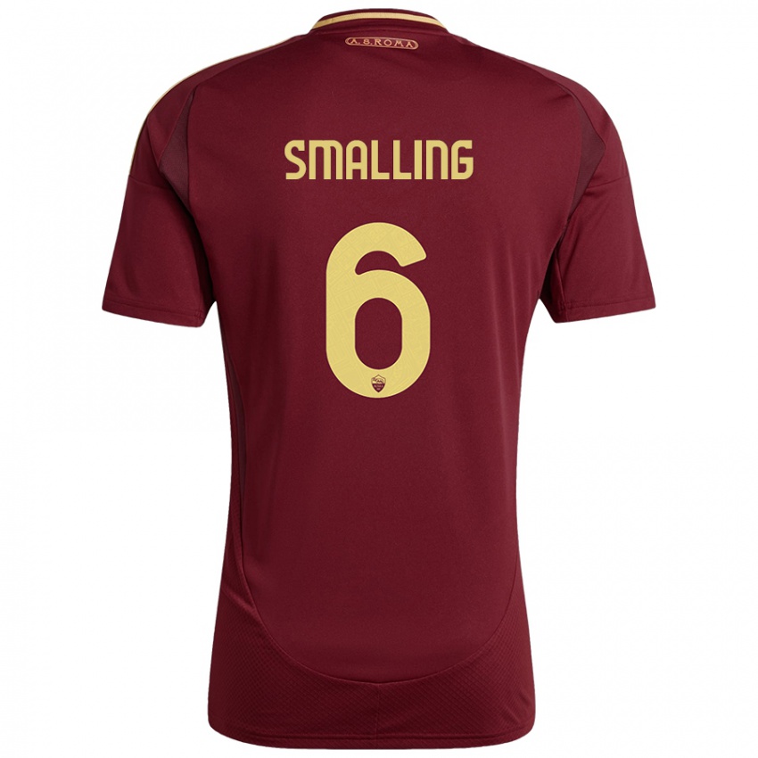 Kinder Chris Smalling #6 Rot Braun Gold Heimtrikot Trikot 2024/25 T-Shirt