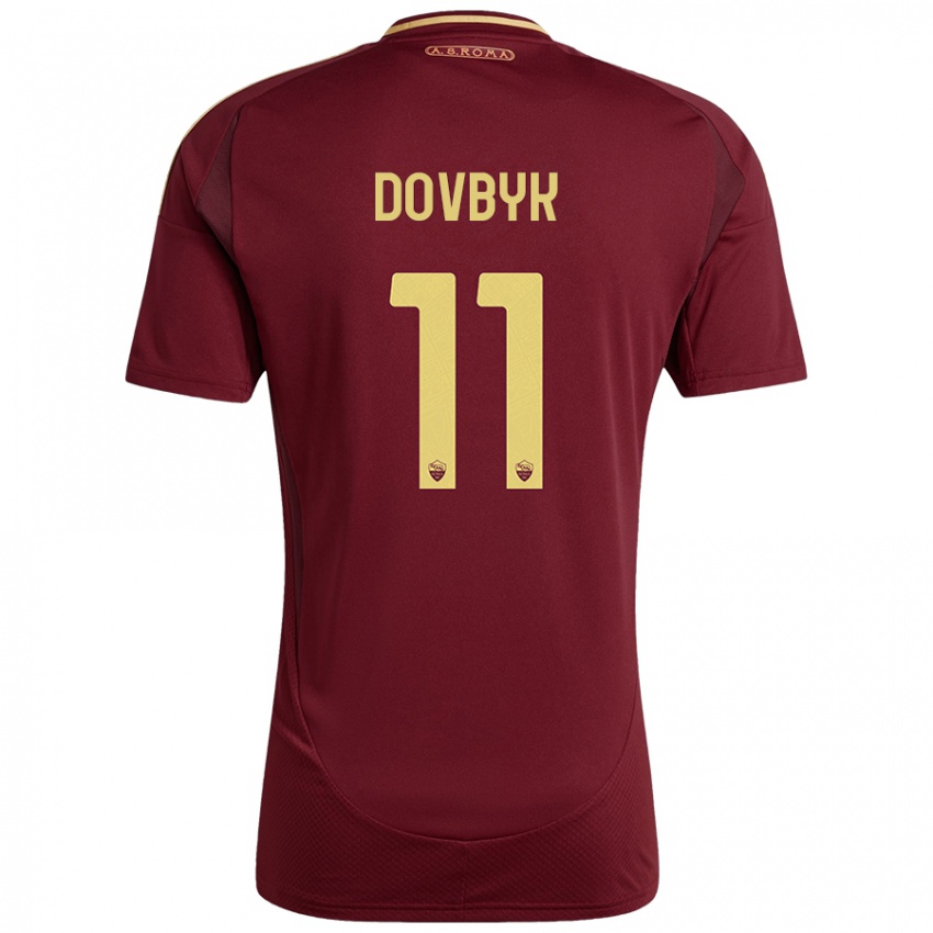 Kinder Artem Dovbyk #11 Rot Braun Gold Heimtrikot Trikot 2024/25 T-Shirt