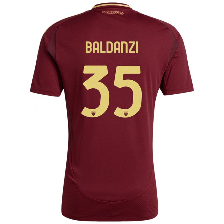 Kinder Tommaso Baldanzi #35 Rot Braun Gold Heimtrikot Trikot 2024/25 T-Shirt