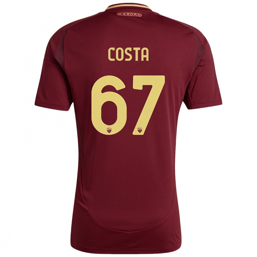 Kinder João Costa #67 Rot Braun Gold Heimtrikot Trikot 2024/25 T-Shirt