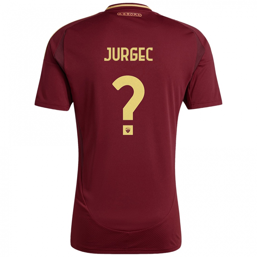 Kinder Jan Jurgec #0 Rot Braun Gold Heimtrikot Trikot 2024/25 T-Shirt