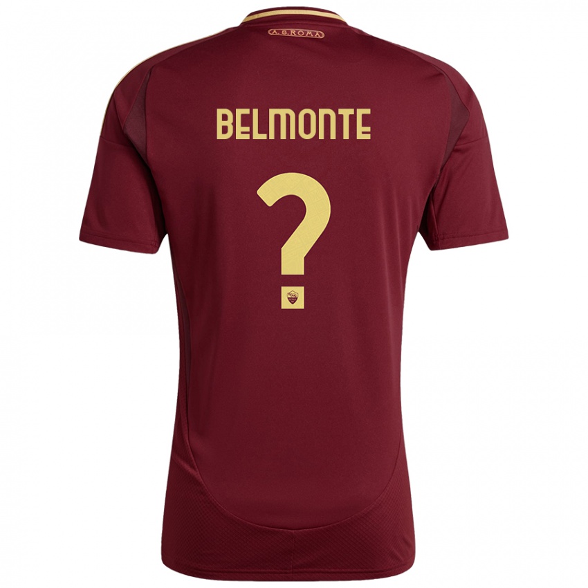 Kinder Samuele Belmonte #0 Rot Braun Gold Heimtrikot Trikot 2024/25 T-Shirt