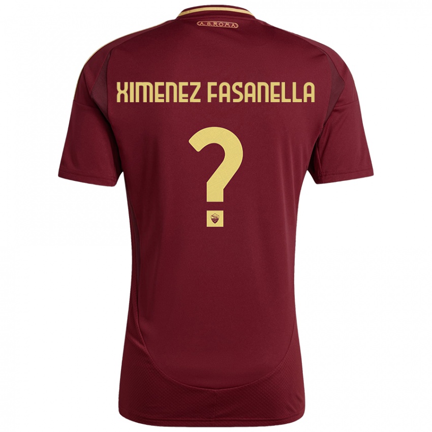 Kinder Rafael Ximenez Fasanella #0 Rot Braun Gold Heimtrikot Trikot 2024/25 T-Shirt