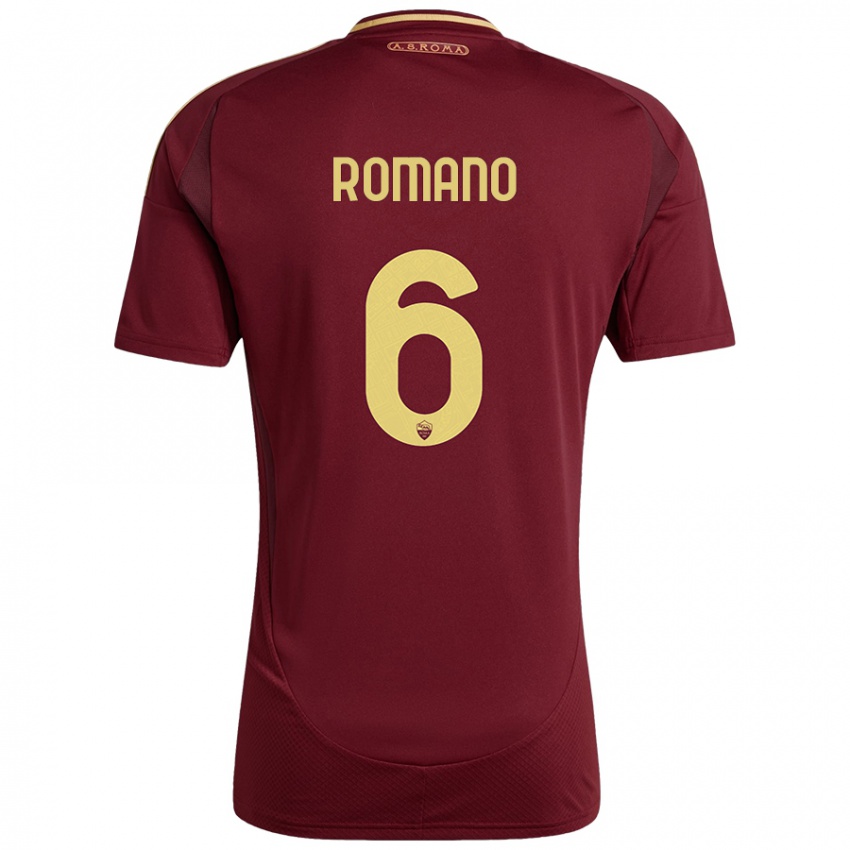 Kinder Alessandro Romano #6 Rot Braun Gold Heimtrikot Trikot 2024/25 T-Shirt