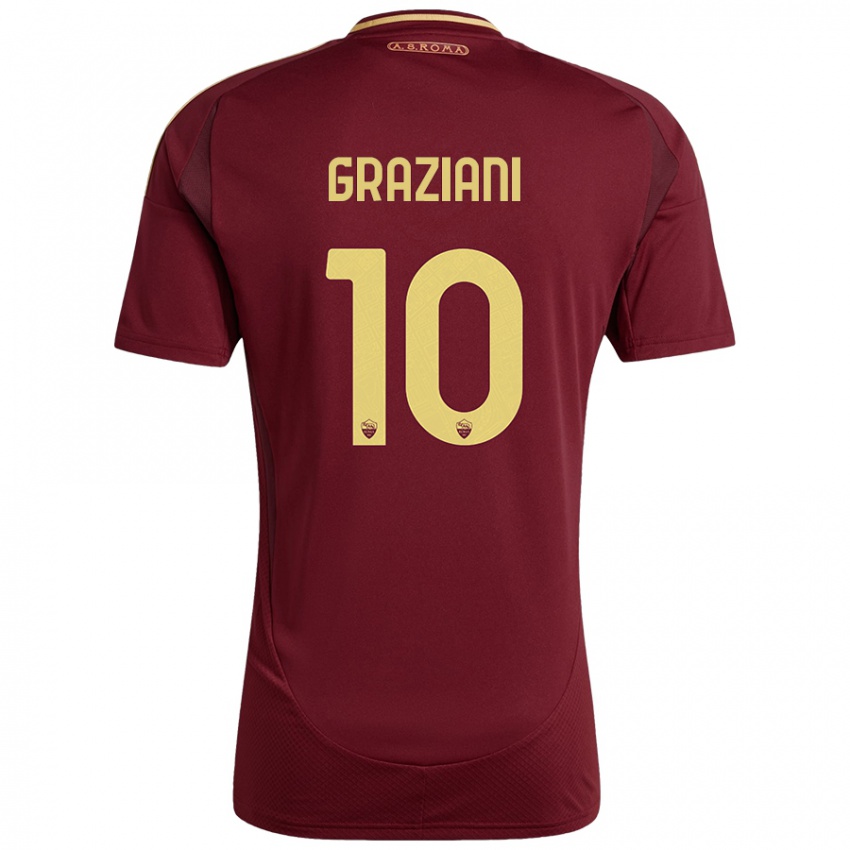 Kinder Leonardo Graziani #10 Rot Braun Gold Heimtrikot Trikot 2024/25 T-Shirt