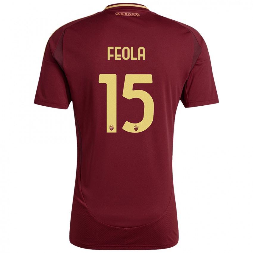 Kinder William Feola #15 Rot Braun Gold Heimtrikot Trikot 2024/25 T-Shirt