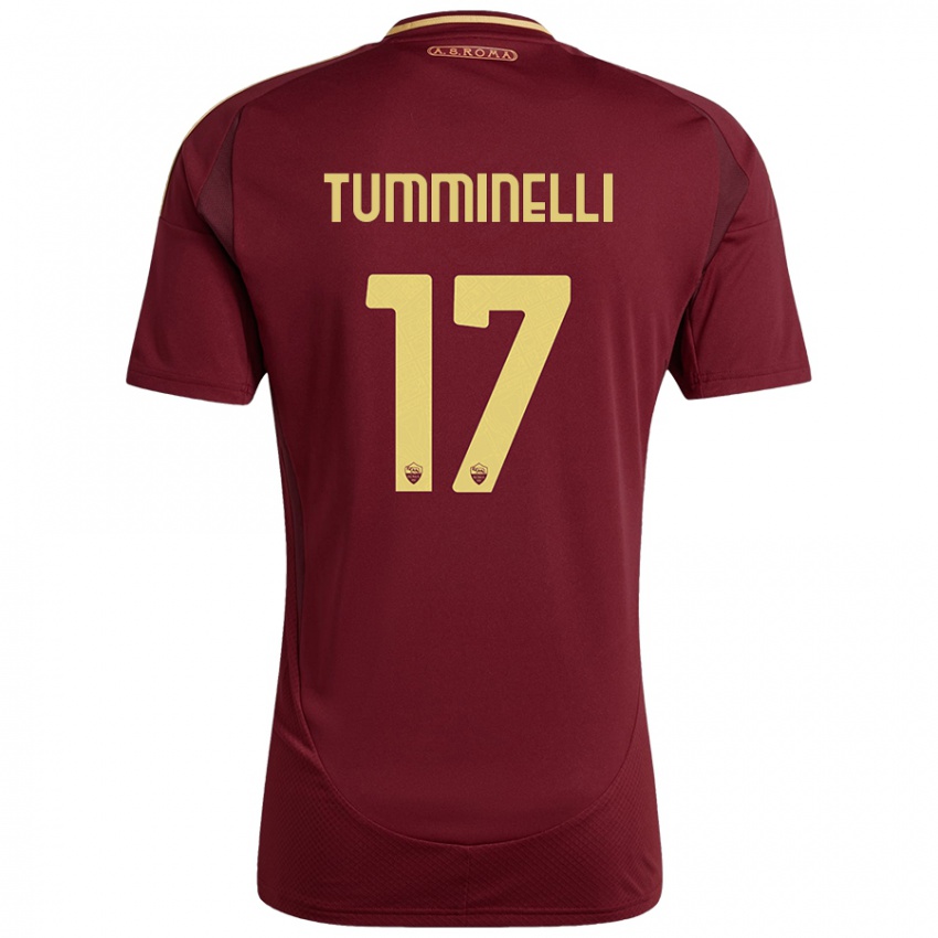 Kinder Gianmarco Tumminelli #17 Rot Braun Gold Heimtrikot Trikot 2024/25 T-Shirt