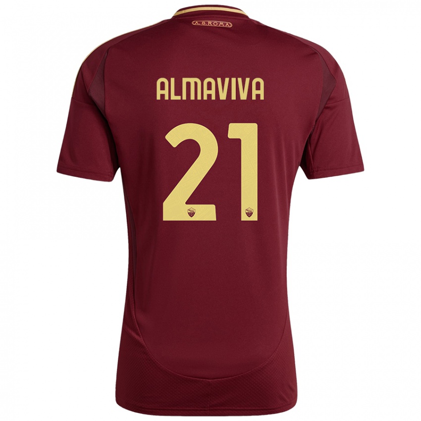 Kinder Mattia Almaviva #21 Rot Braun Gold Heimtrikot Trikot 2024/25 T-Shirt