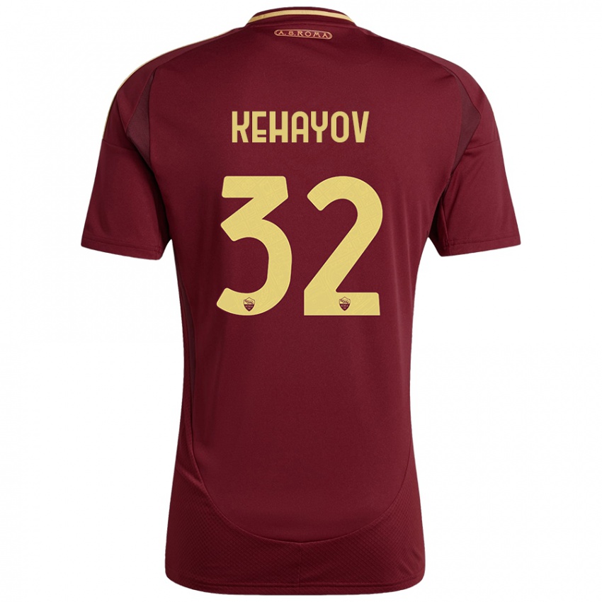 Kinder Atanas Kehayov #32 Rot Braun Gold Heimtrikot Trikot 2024/25 T-Shirt