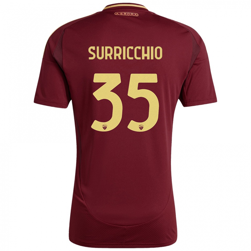 Kinder Jacopo Surricchio #35 Rot Braun Gold Heimtrikot Trikot 2024/25 T-Shirt