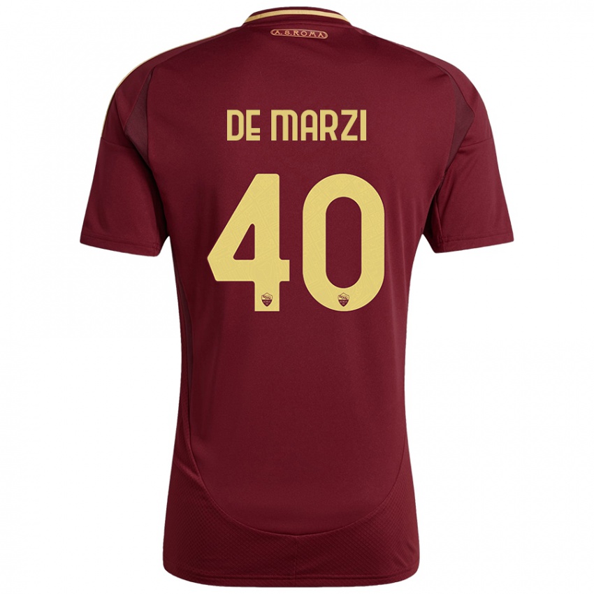 Kinder Giorgio De Marzi #40 Rot Braun Gold Heimtrikot Trikot 2024/25 T-Shirt