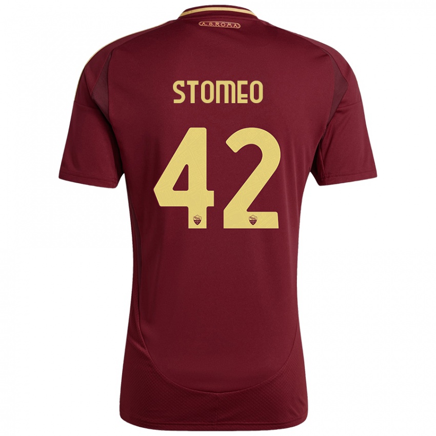 Kinder Giorgio Stomeo #42 Rot Braun Gold Heimtrikot Trikot 2024/25 T-Shirt