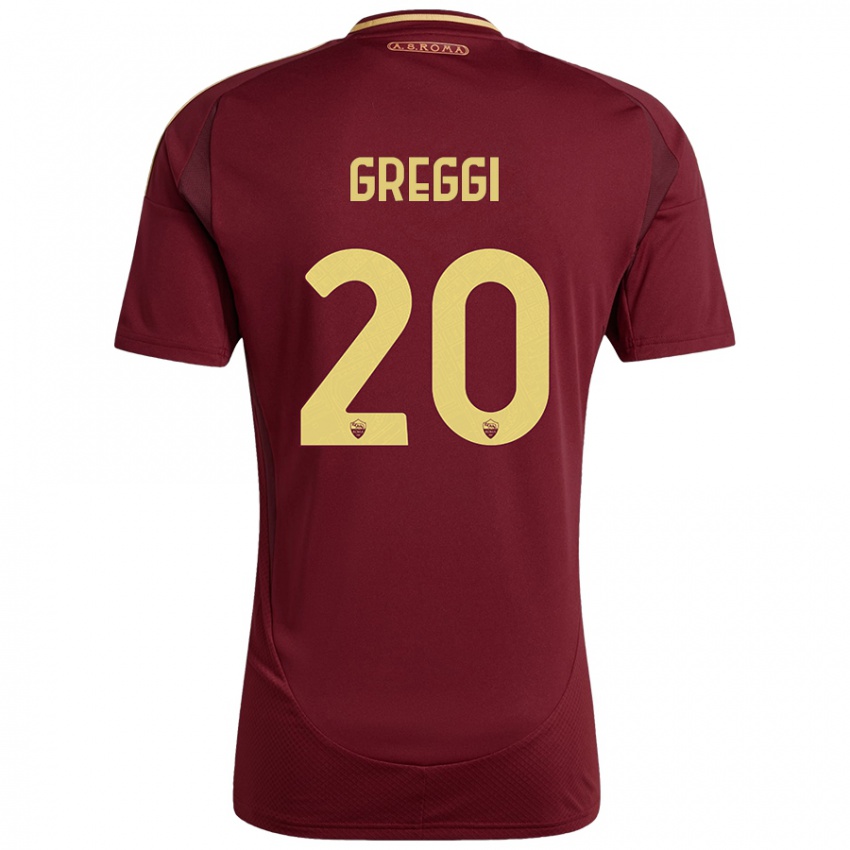 Kinder Giada Greggi #20 Rot Braun Gold Heimtrikot Trikot 2024/25 T-Shirt