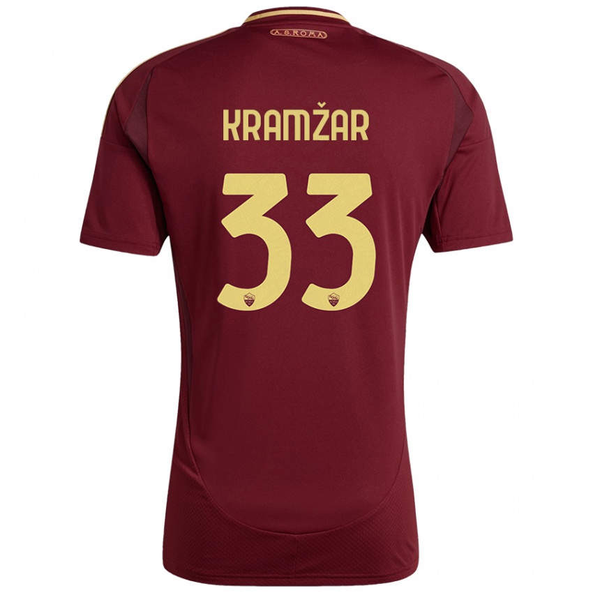 Kinder Zara Kramžar #33 Rot Braun Gold Heimtrikot Trikot 2024/25 T-Shirt