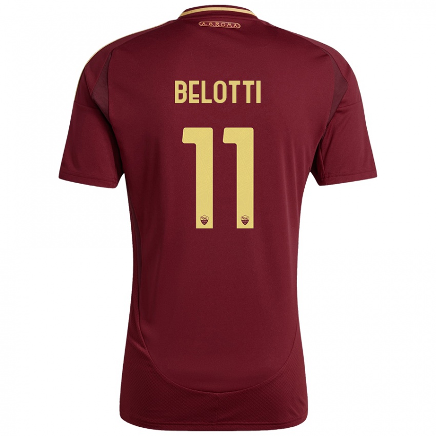 Kinder Andrea Belotti #11 Rot Braun Gold Heimtrikot Trikot 2024/25 T-Shirt