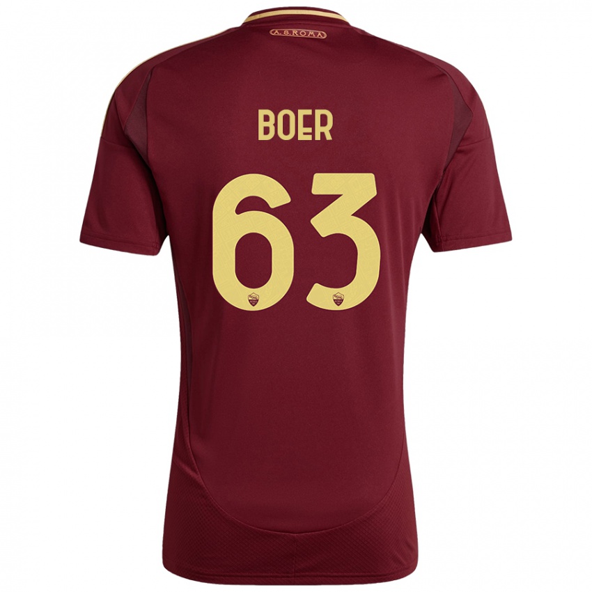 Kinder Pietro Boer #63 Rot Braun Gold Heimtrikot Trikot 2024/25 T-Shirt