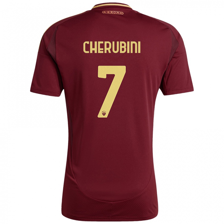 Kinder Luigi Cherubini #7 Rot Braun Gold Heimtrikot Trikot 2024/25 T-Shirt