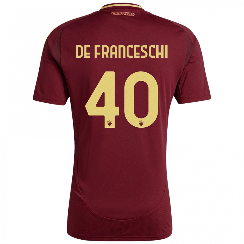 Kinder Leonardo De Franceschi #40 Rot Braun Gold Heimtrikot Trikot 2024/25 T-Shirt