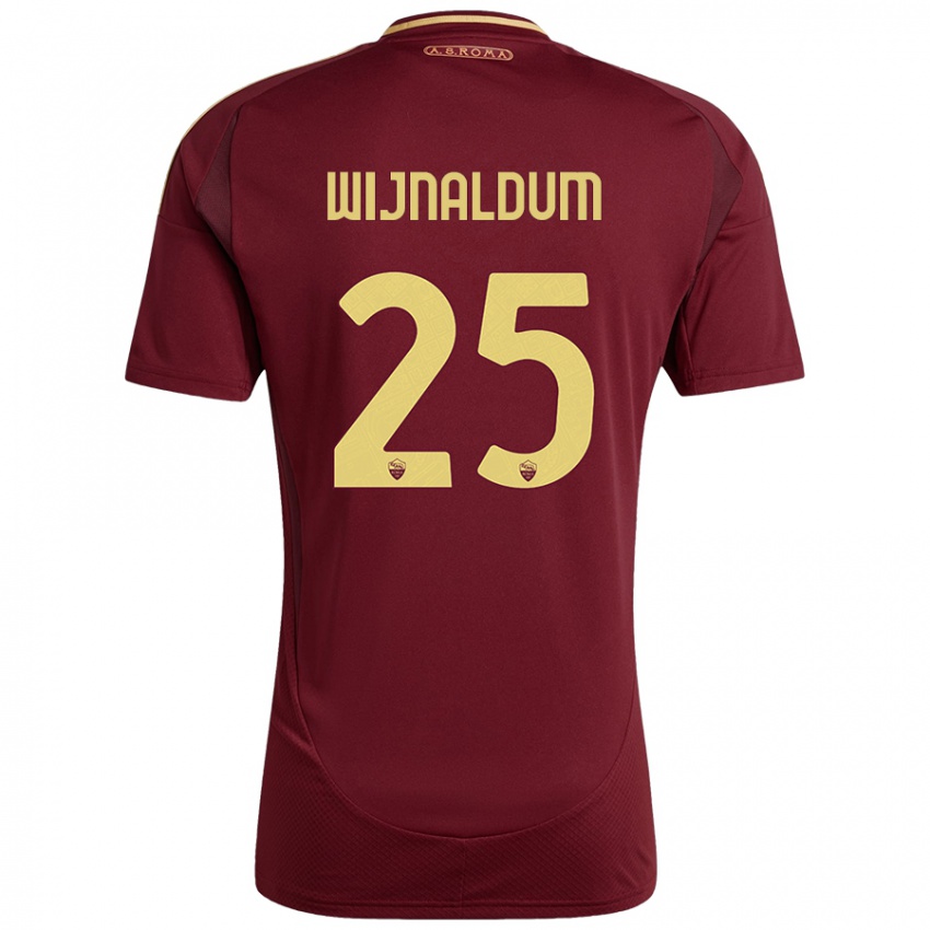 Kinder Georginio Wijnaldum #25 Rot Braun Gold Heimtrikot Trikot 2024/25 T-Shirt