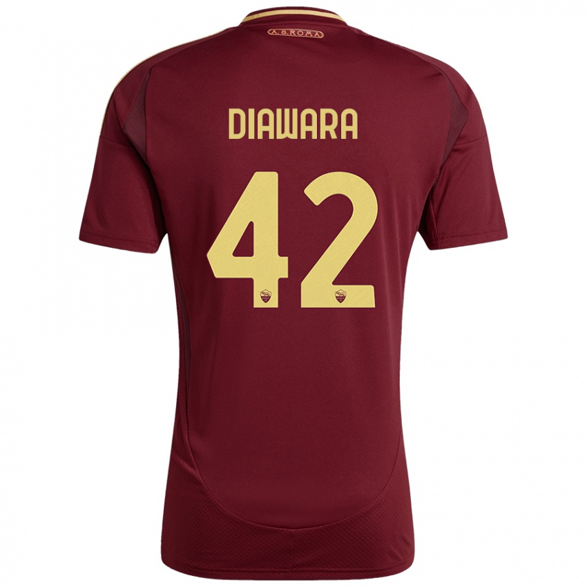 Kinder Amadou Diawara #42 Rot Braun Gold Heimtrikot Trikot 2024/25 T-Shirt