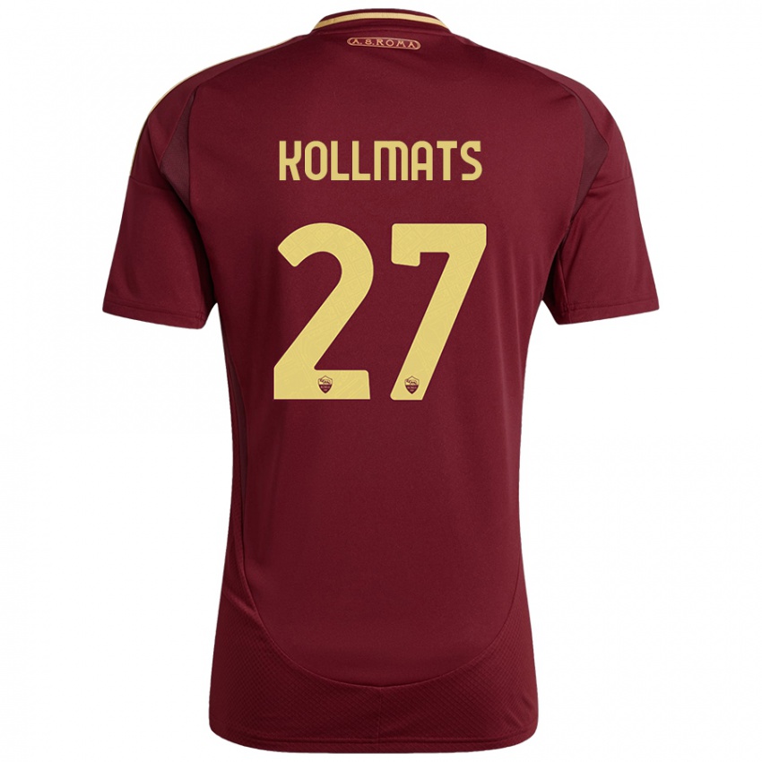 Kinder Beata Kollmats #27 Rot Braun Gold Heimtrikot Trikot 2024/25 T-Shirt