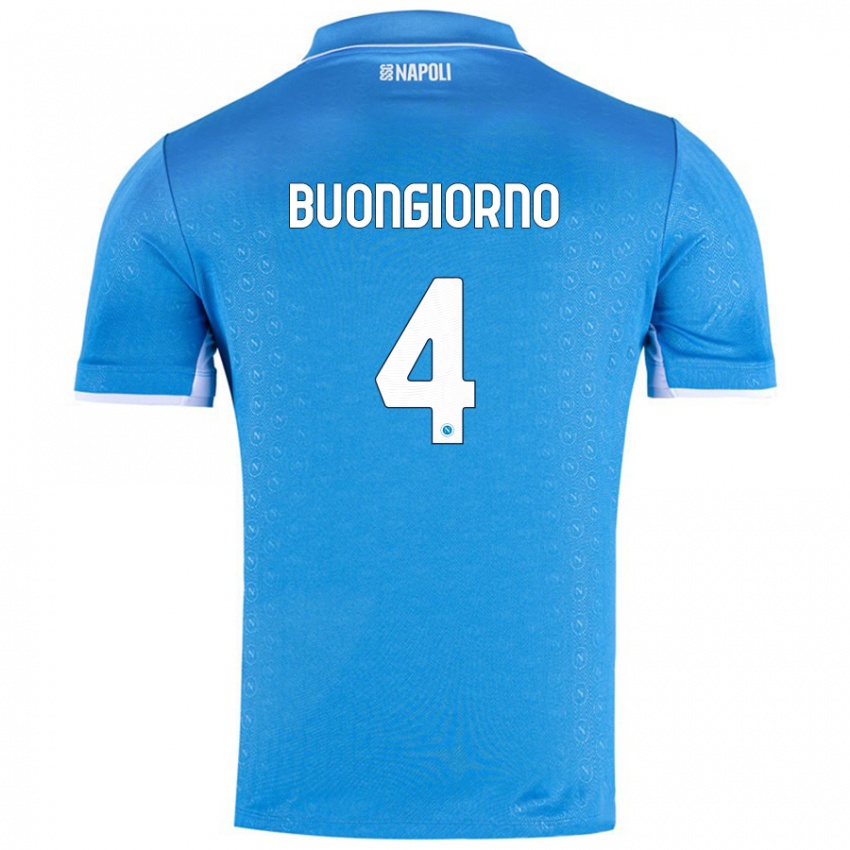 Kinder Alessandro Buongiorno #4 Himmelblau Heimtrikot Trikot 2024/25 T-Shirt