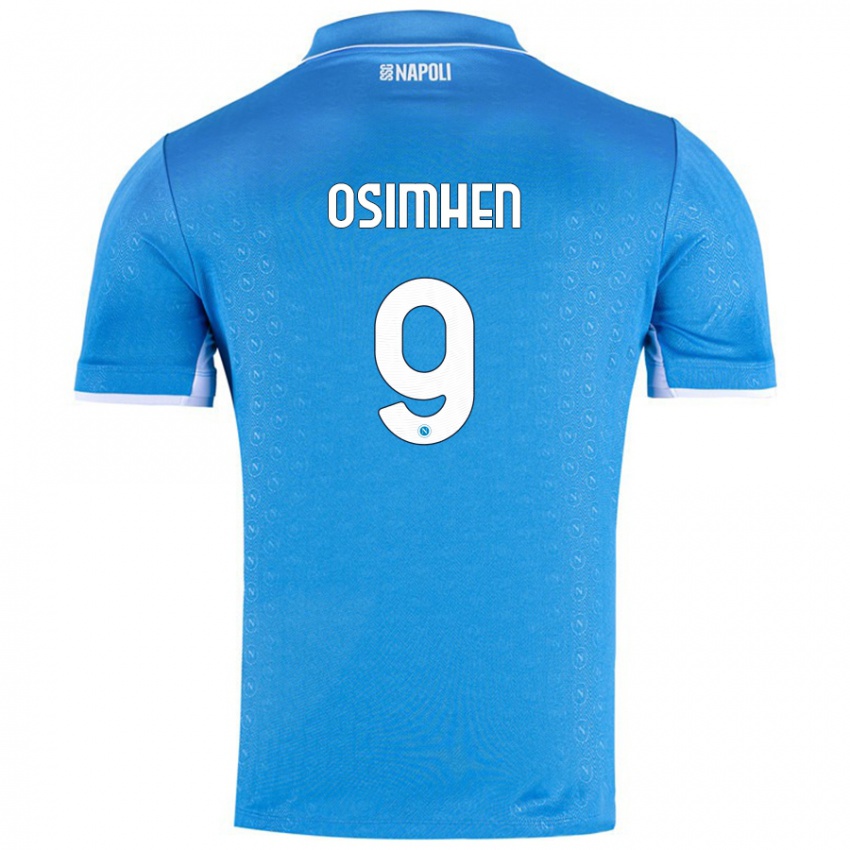 Kinder Victor Osimhen #9 Himmelblau Heimtrikot Trikot 2024/25 T-Shirt