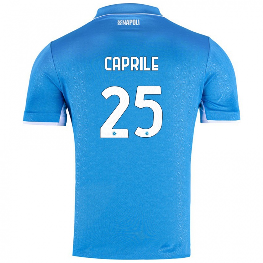 Kinder Elia Caprile #25 Himmelblau Heimtrikot Trikot 2024/25 T-Shirt