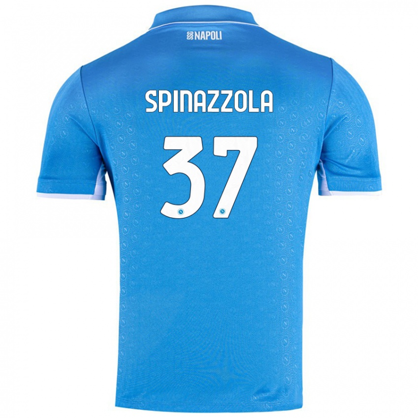 Kinder Leonardo Spinazzola #37 Himmelblau Heimtrikot Trikot 2024/25 T-Shirt