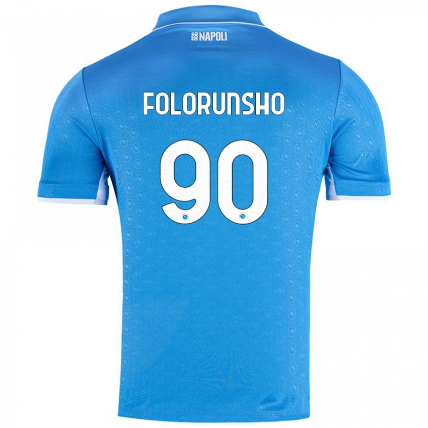 Kinder Michael Folorunsho #90 Himmelblau Heimtrikot Trikot 2024/25 T-Shirt