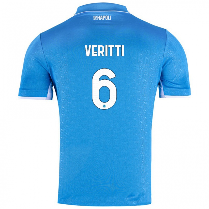 Kinder Federica Veritti #6 Himmelblau Heimtrikot Trikot 2024/25 T-Shirt