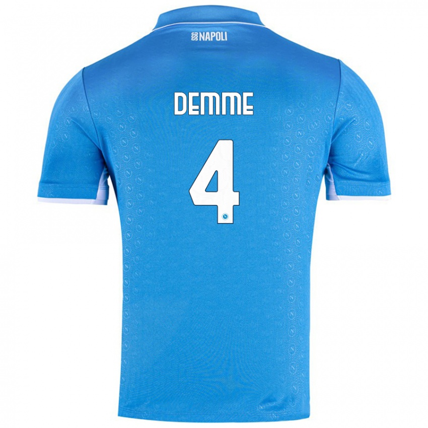 Kinder Diego Demme #4 Himmelblau Heimtrikot Trikot 2024/25 T-Shirt