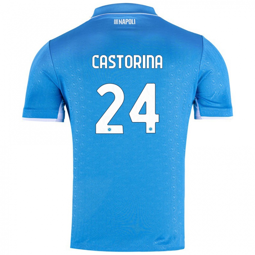 Kinder Alessandro Castorina #24 Himmelblau Heimtrikot Trikot 2024/25 T-Shirt