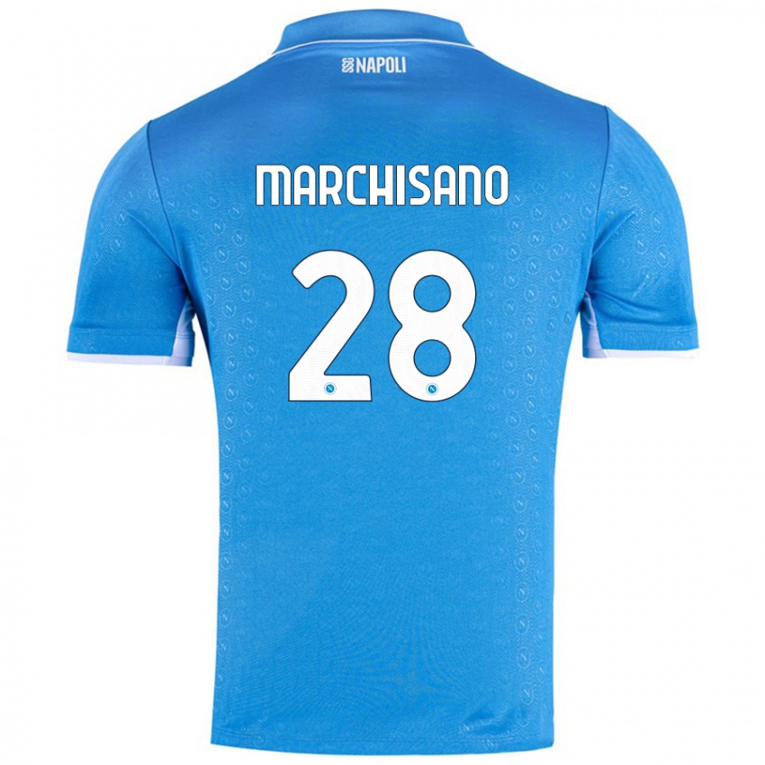 Kinder Matteo Marchisano #28 Himmelblau Heimtrikot Trikot 2024/25 T-Shirt