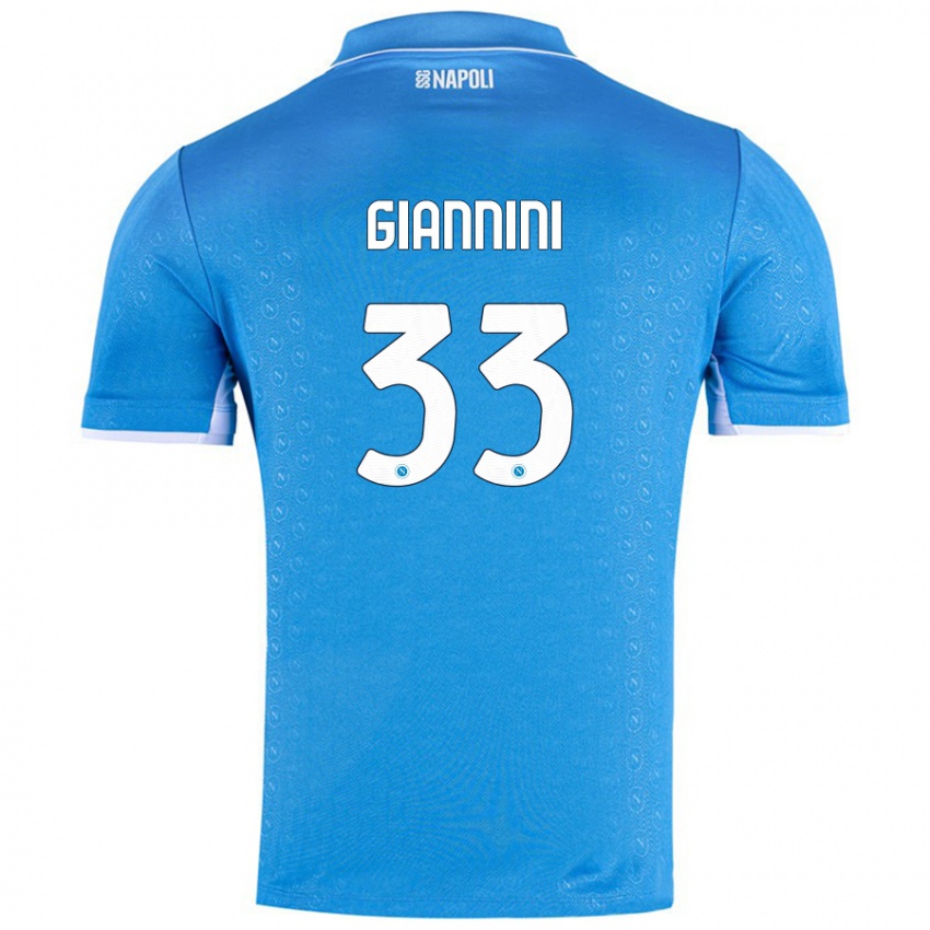 Kinder Enrico Giannini #33 Himmelblau Heimtrikot Trikot 2024/25 T-Shirt