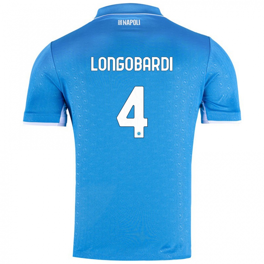 Kinder Salvatore Longobardi #4 Himmelblau Heimtrikot Trikot 2024/25 T-Shirt