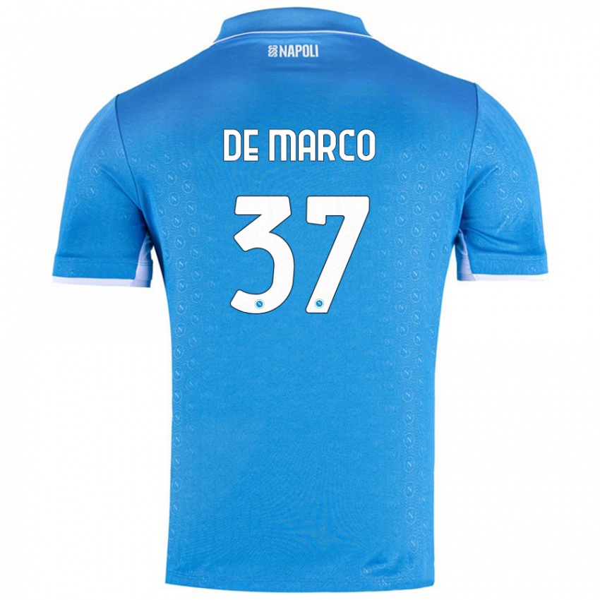 Kinder Francesco De Marco #37 Himmelblau Heimtrikot Trikot 2024/25 T-Shirt