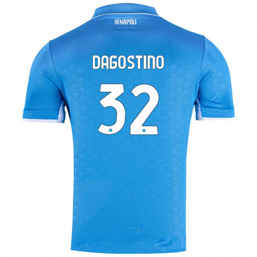 Kinder Giuseppe Dagostino #32 Himmelblau Heimtrikot Trikot 2024/25 T-Shirt