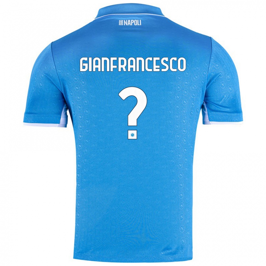 Kinder Sergio Gianfrancesco #0 Himmelblau Heimtrikot Trikot 2024/25 T-Shirt