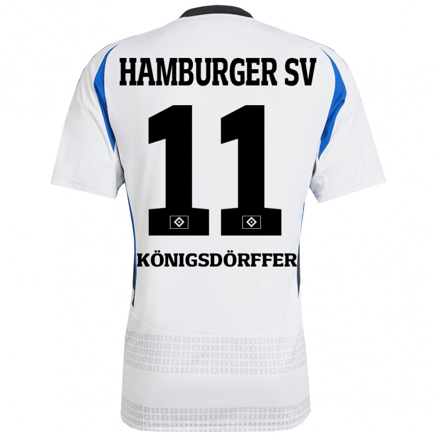 Kinder Ransford Königsdörffer #11 Weiß Blau Heimtrikot Trikot 2024/25 T-Shirt