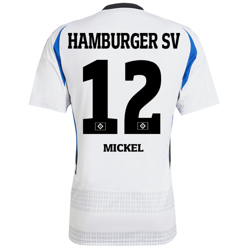 Kinder Tom Mickel #12 Weiß Blau Heimtrikot Trikot 2024/25 T-Shirt